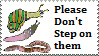 an image of insects and a text next to it saying please don't step on them stamp